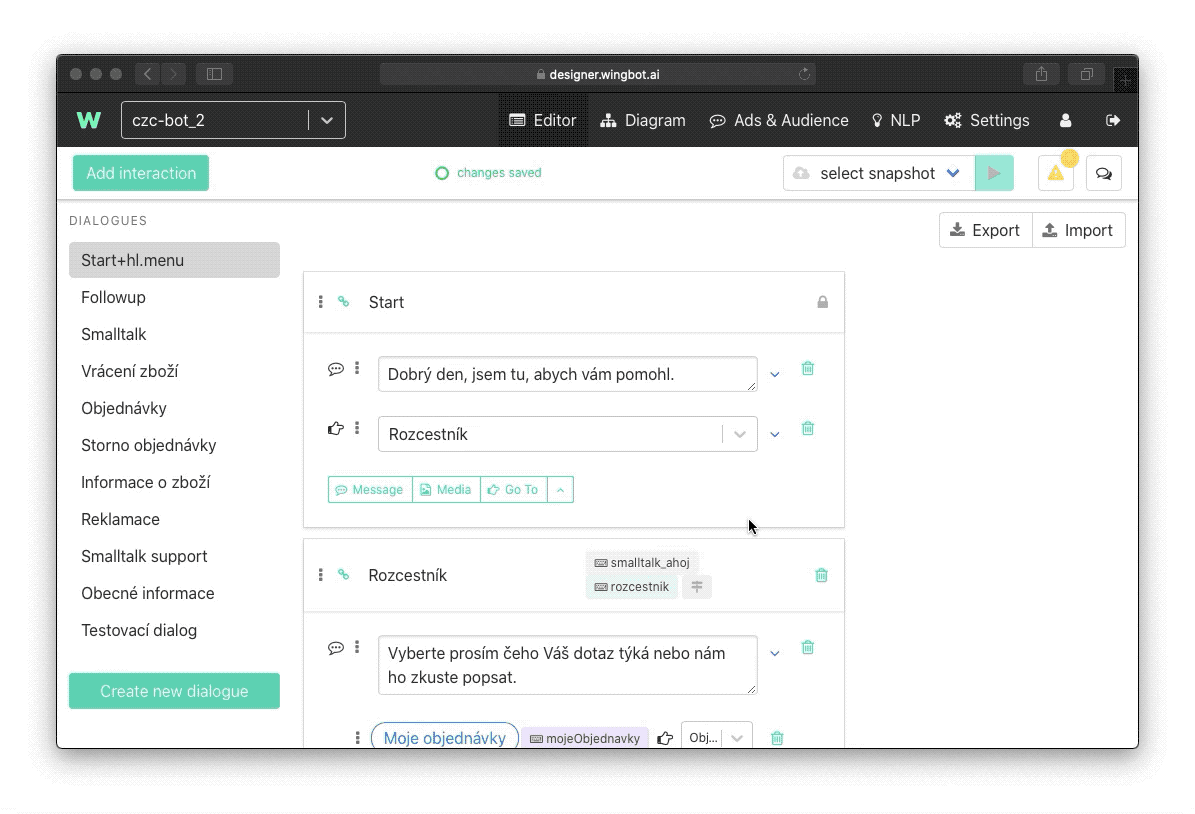 Execution of a test