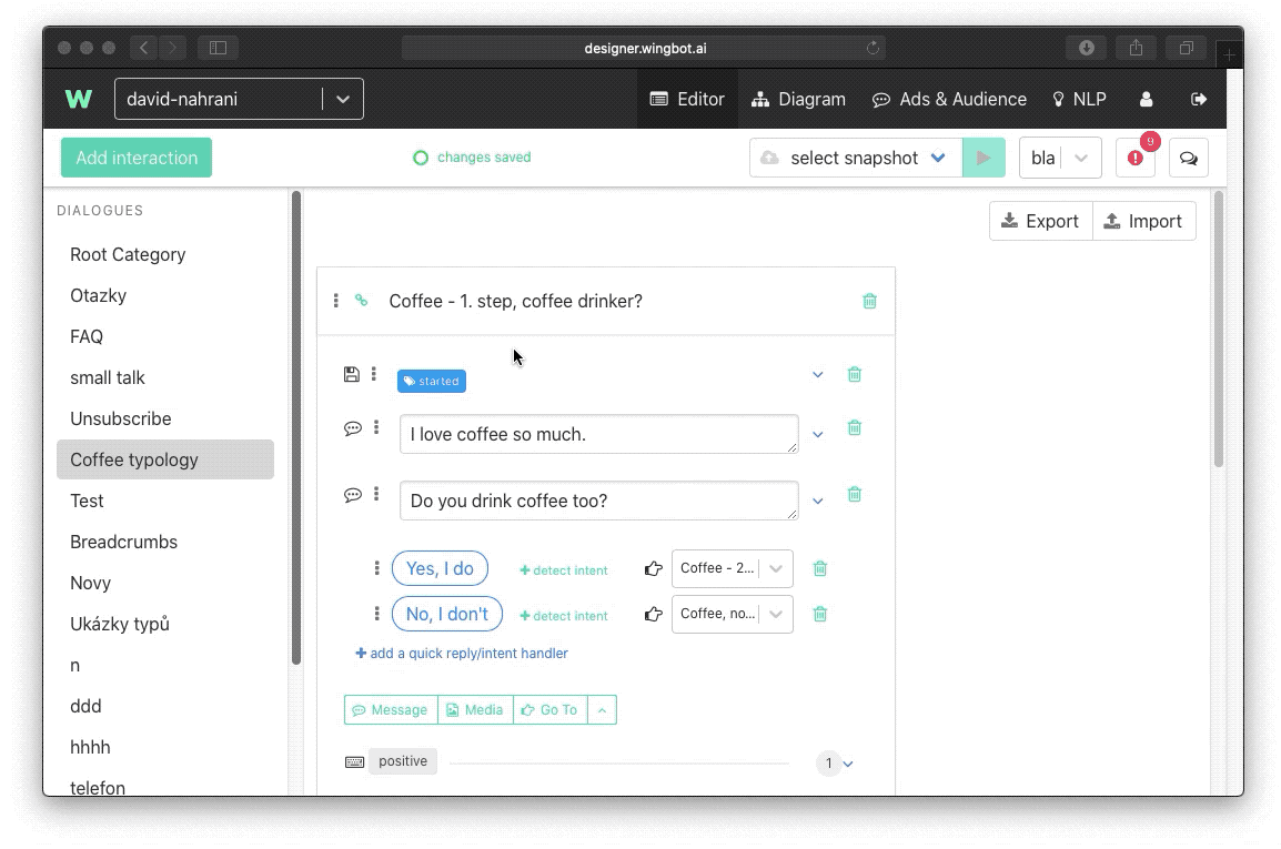 Selecting an interaction