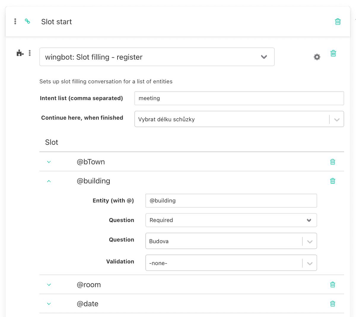 slot filling registration